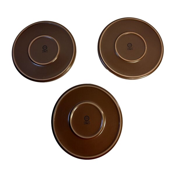 Stone + Lain Set-3 Stoneware Dinner Plates 10 1/4" Speckled Matte Brown *HEAVY* - Picture 4 of 6